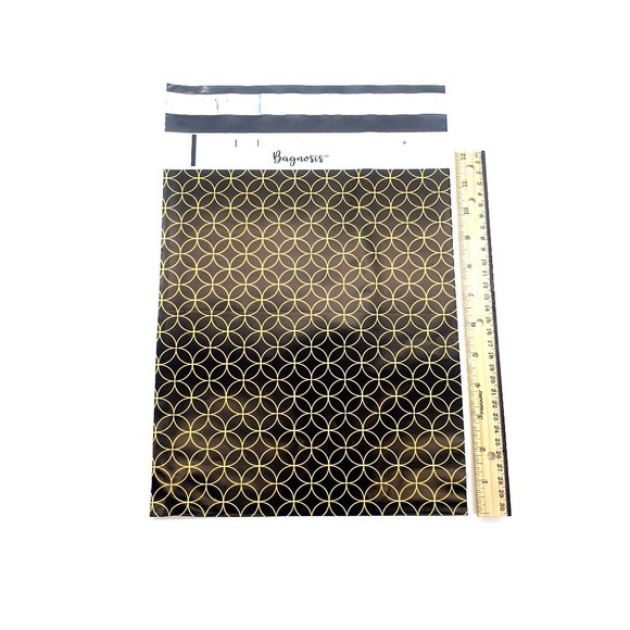 Gold Thank You 10 x 13 Poly Mailers Printed Bags For Mailing Shipping 25 Pack - Picture 3 of 3